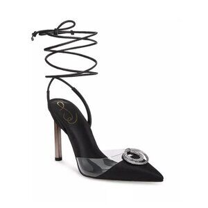 Sam Edelman Adrian Ankle Tie Pointed Toe Embellishment High Heel Pumps Size 9.5